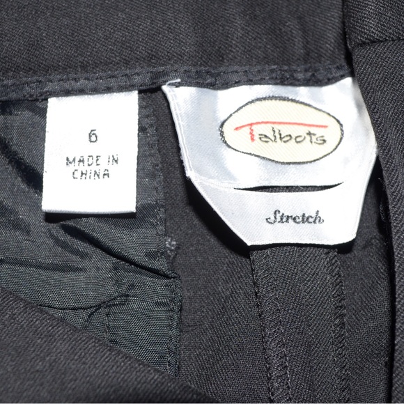 Talbots Dress Pants Womens 6 Black Stretch Straight Leg Trouser Polyester Blend - Picture 11 of 15